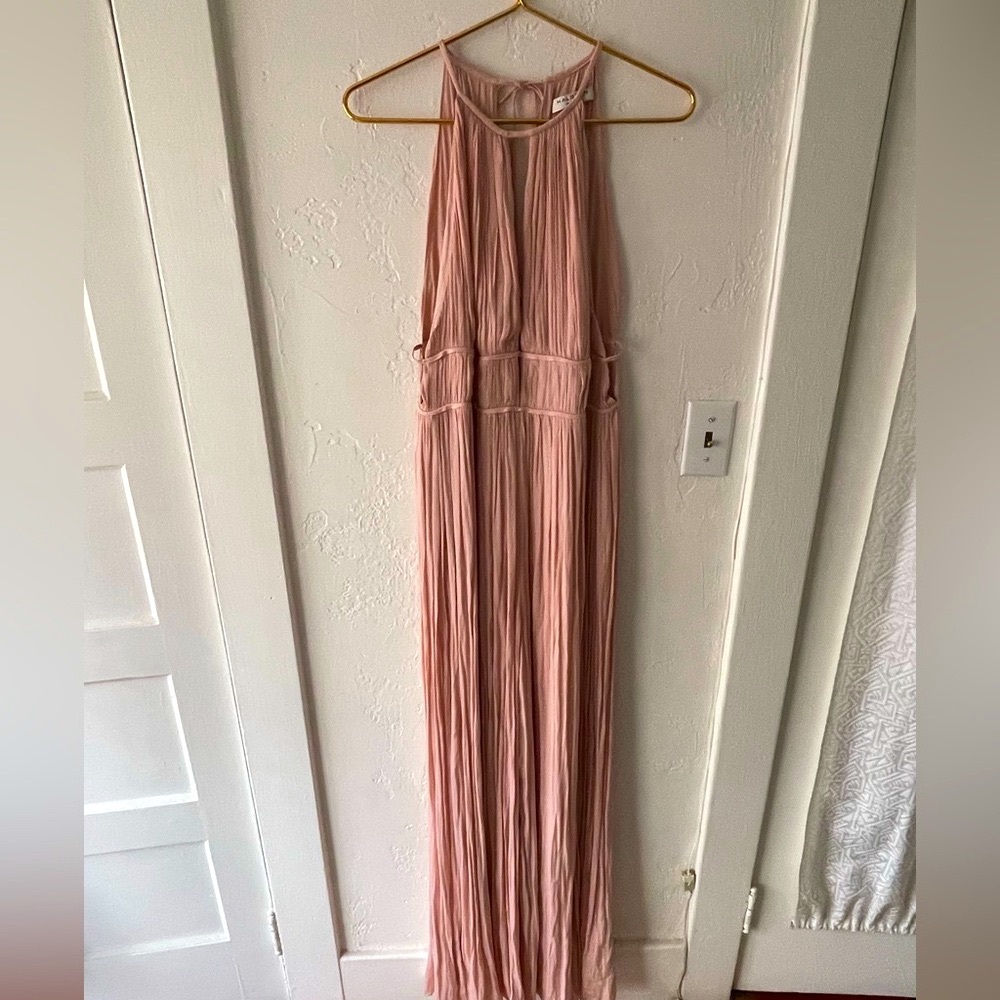 Halston Heritage Blush Pleated Jumpsuit